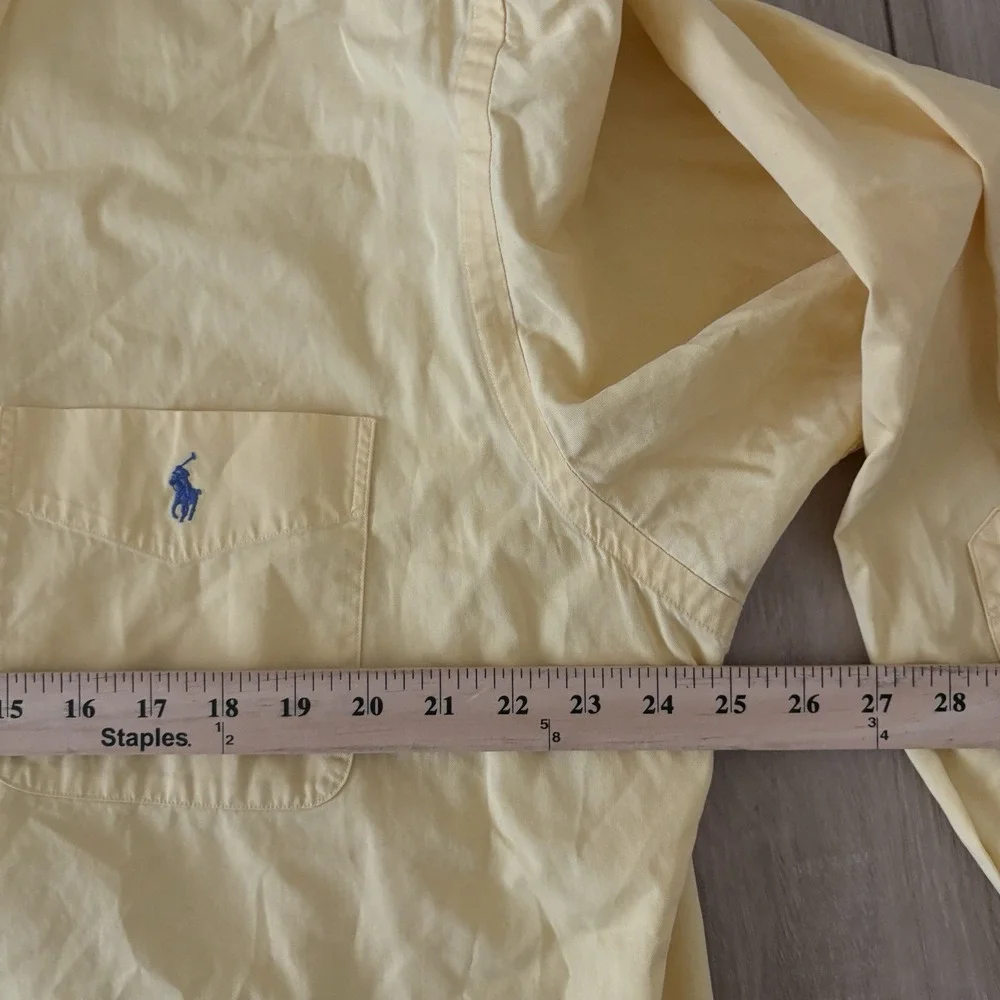Vintage Polo Ralph Lauren Blake Button Down Shirt Mens L Yellow Long Sleeve